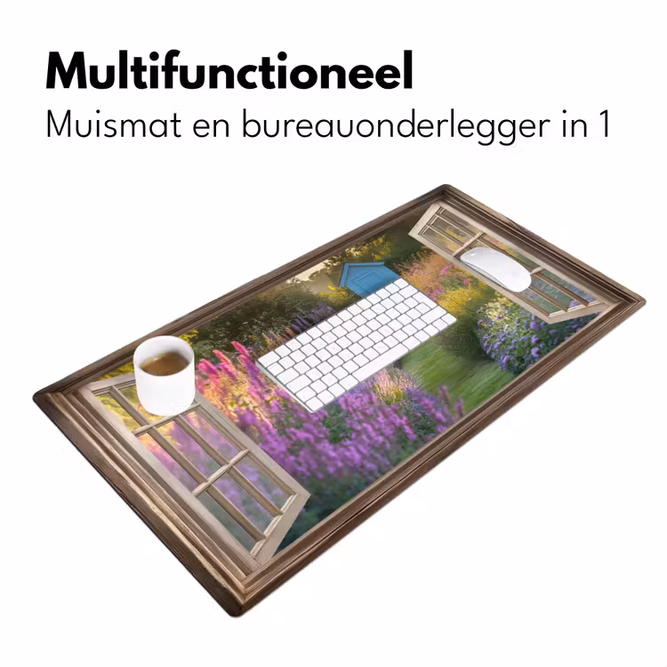 Bureau onderlegger - Doorkijk - Bloemen - Raam - Natuur — 6