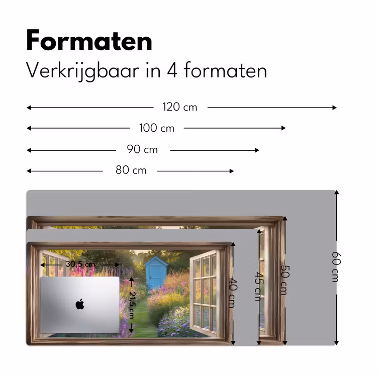 Bureau onderlegger - Doorkijk - Bloemen - Raam - Natuur — 7