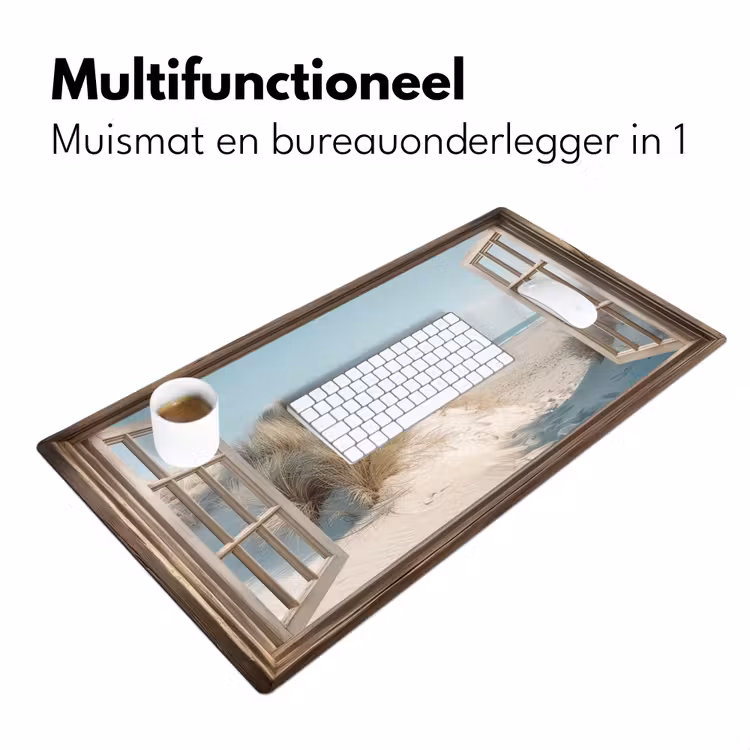 Bureau onderlegger - Doorkijk - Helmgras - Duinen - Zee - Landschap — 6