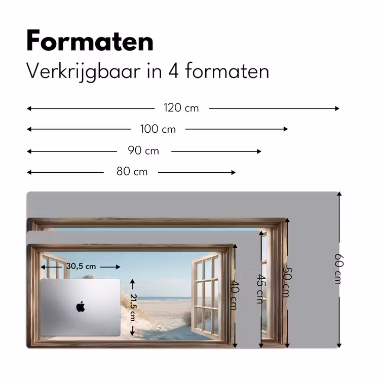 Bureau onderlegger - Doorkijk - Helmgras - Duinen - Zee - Landschap — 7