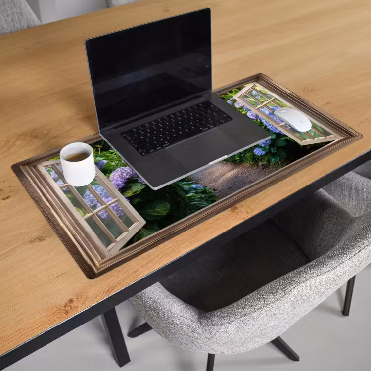 Bureau onderlegger - Doorkijk - Hortensia - Pad - Natuur — 2