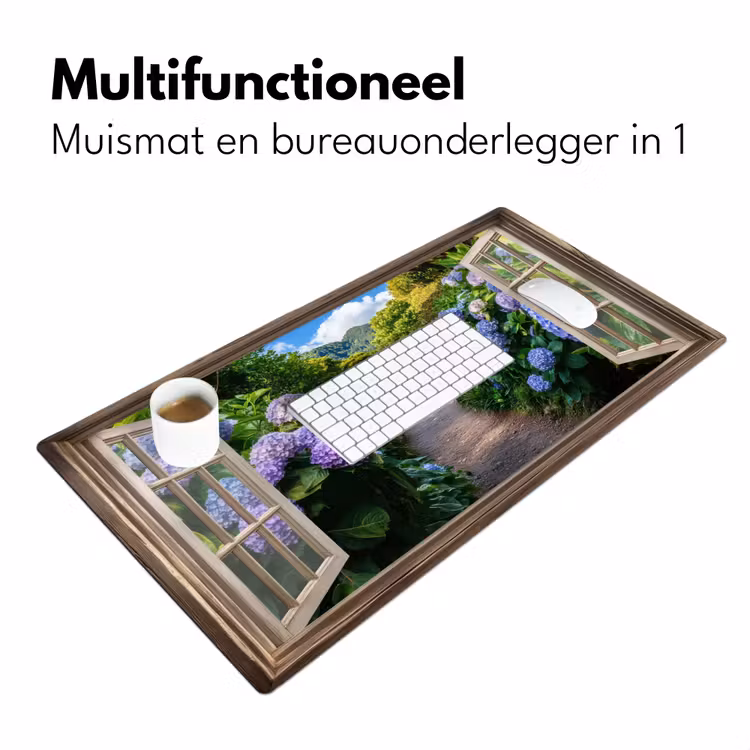 Bureau onderlegger - Doorkijk - Hortensia - Pad - Natuur — 6