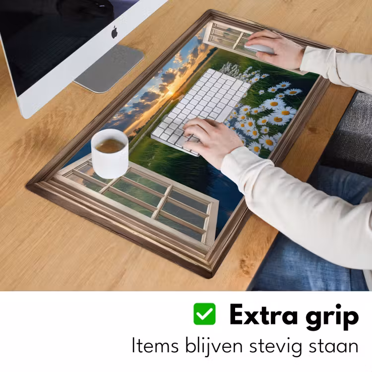 Bureau onderlegger - Doorkijk - Landschap - Raam - Water - Zonsondergang — 5