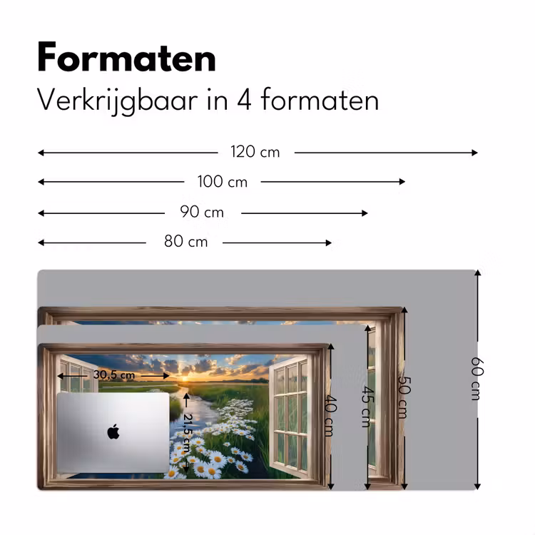 Bureau onderlegger - Doorkijk - Landschap - Raam - Water - Zonsondergang — 7