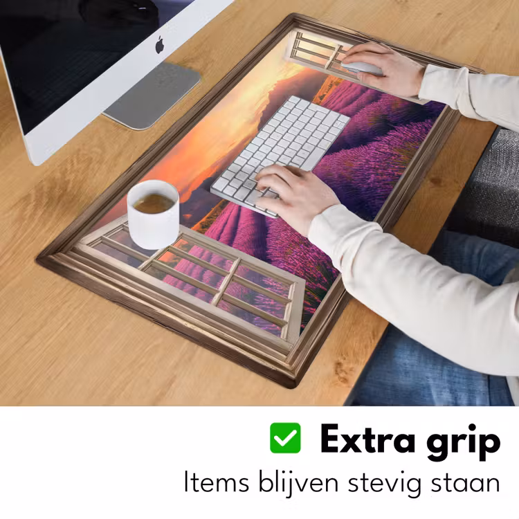 Bureau onderlegger - Doorkijk - Lavendel - Landschap - Bloemen - Paars — 5