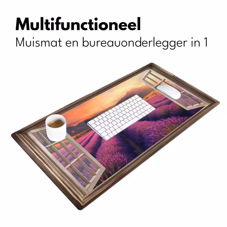 Bureau onderlegger - Doorkijk - Lavendel - Landschap - Bloemen - Paars — 6