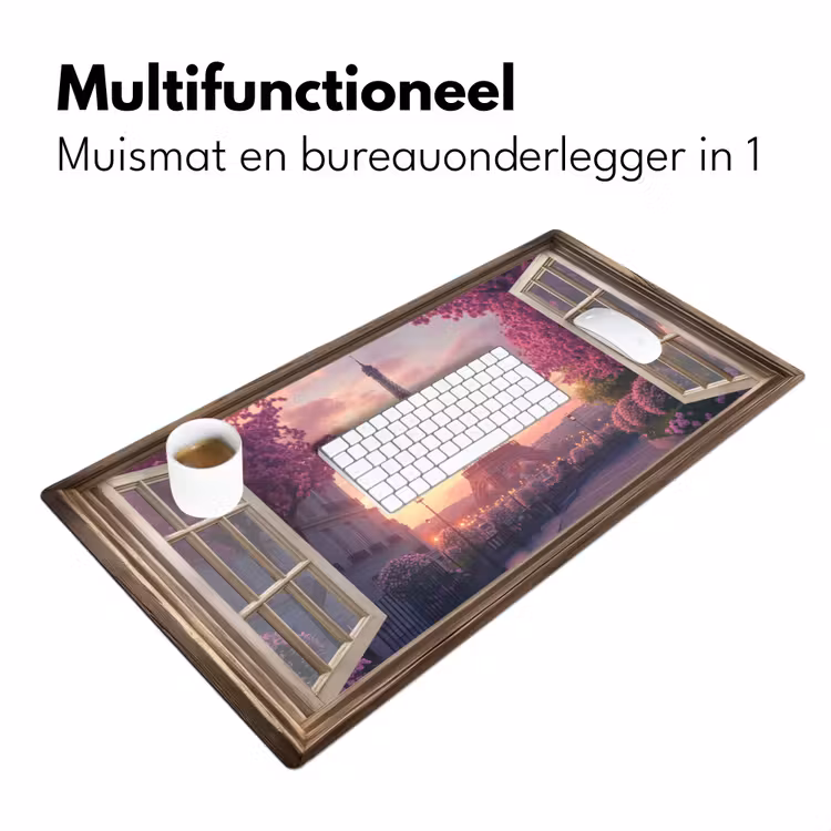 Bureau onderlegger - Doorkijk - Parijs - Eiffeltoren - Roze - Kersenbloesem — 6