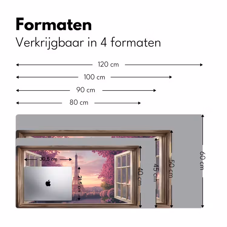 Bureau onderlegger - Doorkijk - Parijs - Eiffeltoren - Roze - Kersenbloesem — 7