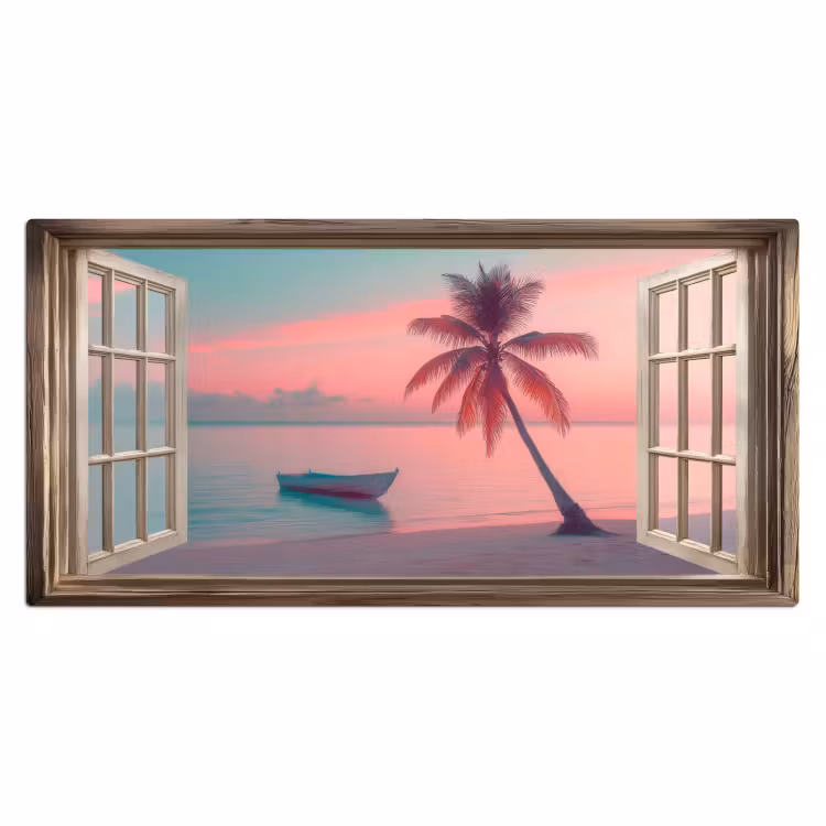 Bureau onderlegger - Doorkijk - Strand - Palmboom - Tropisch — 1