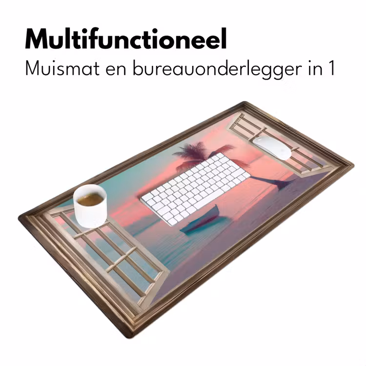 Bureau onderlegger - Doorkijk - Strand - Palmboom - Tropisch — 6