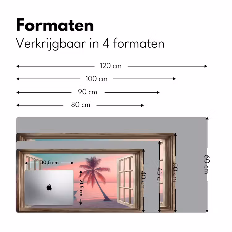 Bureau onderlegger - Doorkijk - Strand - Palmboom - Tropisch — 7