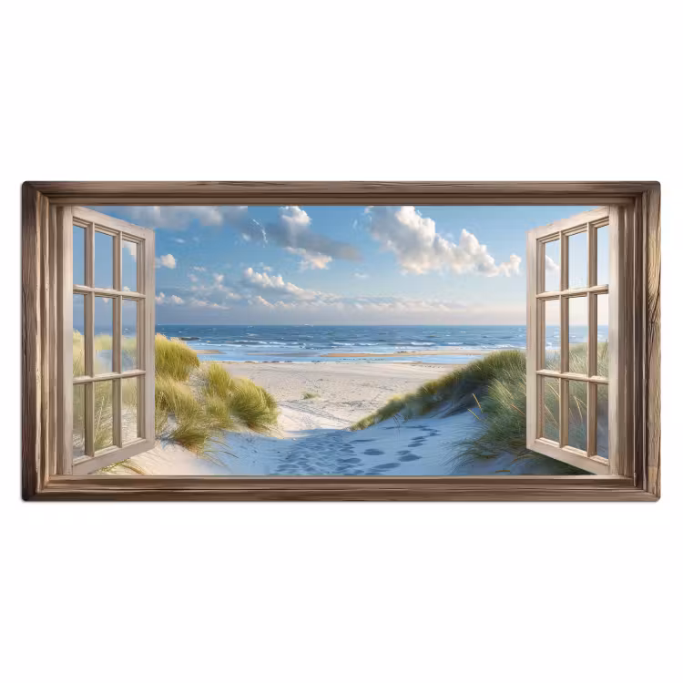 Bureau onderlegger - Doorkijk - Strand - Raam - Duinen - Zee — 1