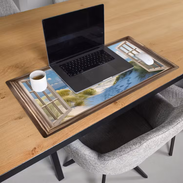 Bureau onderlegger - Doorkijk - Strand - Raam - Duinen - Zee — 2