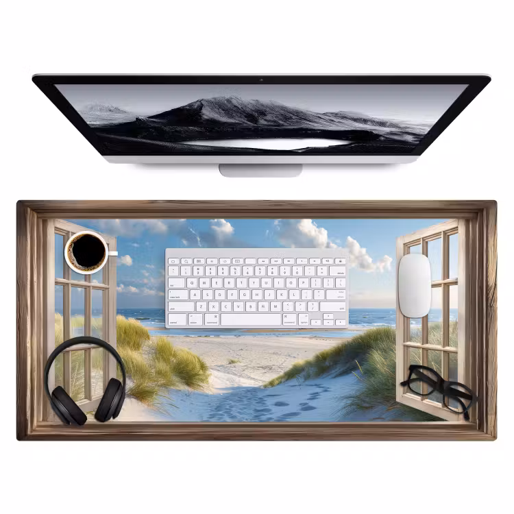 Bureau onderlegger - Doorkijk - Strand - Raam - Duinen - Zee — 3