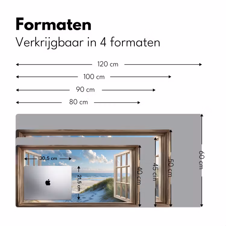 Bureau onderlegger - Doorkijk - Strand - Raam - Duinen - Zee — 7