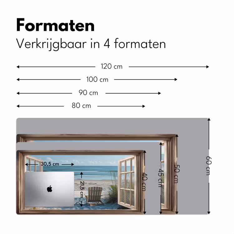 Bureau onderlegger - Doorkijk - Strandstoelen - Duinen - Zee - Natuur — 7
