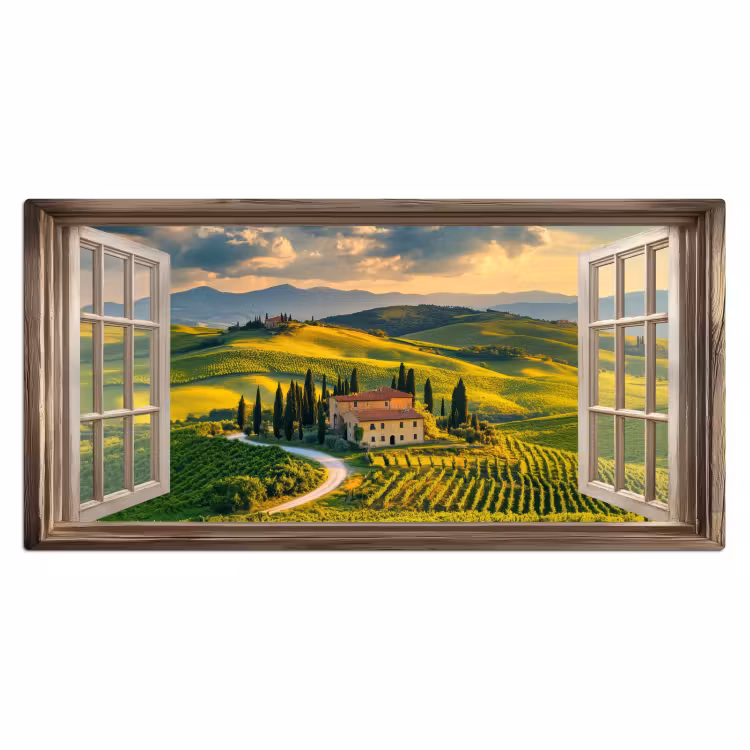 Bureau onderlegger - Doorkijk - Toscane - Uitzicht - Landschap - Zomer — 1