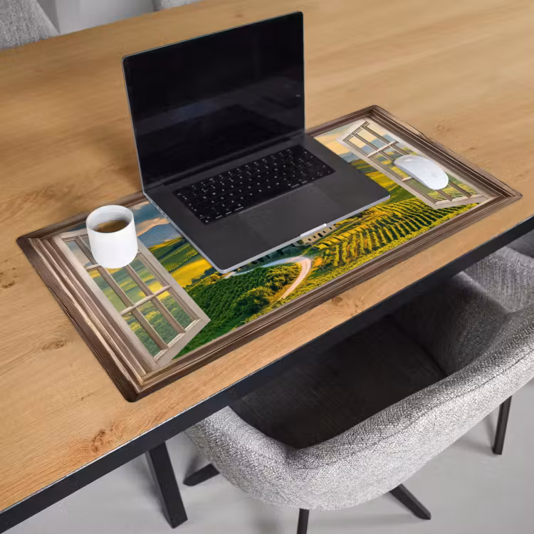 Bureau onderlegger - Doorkijk - Toscane - Uitzicht - Landschap - Zomer — 2