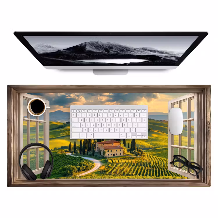 Bureau onderlegger - Doorkijk - Toscane - Uitzicht - Landschap - Zomer — 3