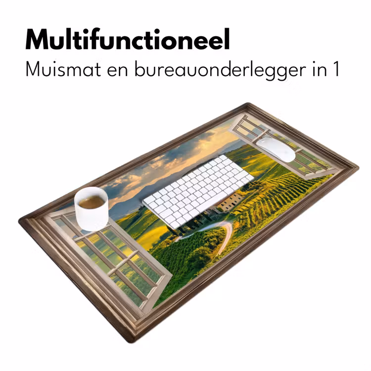 Bureau onderlegger - Doorkijk - Toscane - Uitzicht - Landschap - Zomer — 6