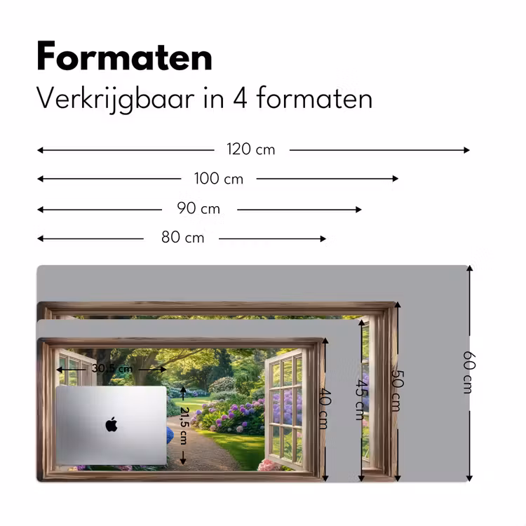 Bureau onderlegger - Doorkijk - Tuin - Raam - Hortensia - Bloemen — 7