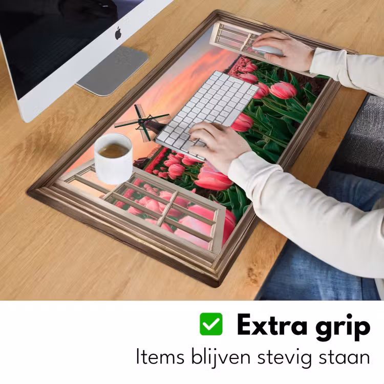 Bureau onderlegger - Doorkijk - Tulpen - Bloemen - Molen - Raam — 5