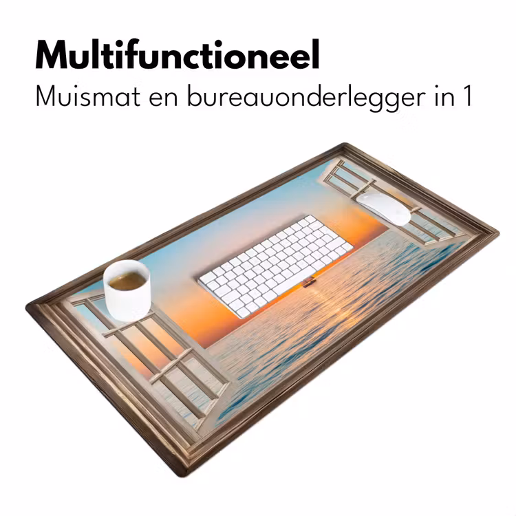 Bureau onderlegger - Doorkijk - Zee - Boot - Zonsondergang — 6