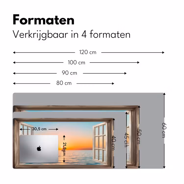 Bureau onderlegger - Doorkijk - Zee - Boot - Zonsondergang — 7