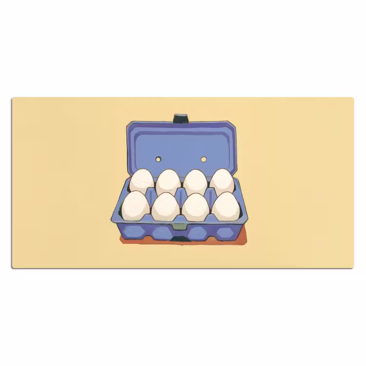 Bureau onderlegger - Eieren - Doos - Minimalistisch - Blauw — 1
