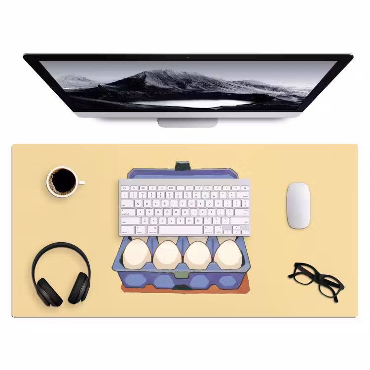Bureau onderlegger - Eieren - Doos - Minimalistisch - Blauw — 3