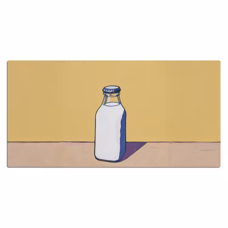 Bureau onderlegger - Glazen - Fles - Illustratie - Melk — 1
