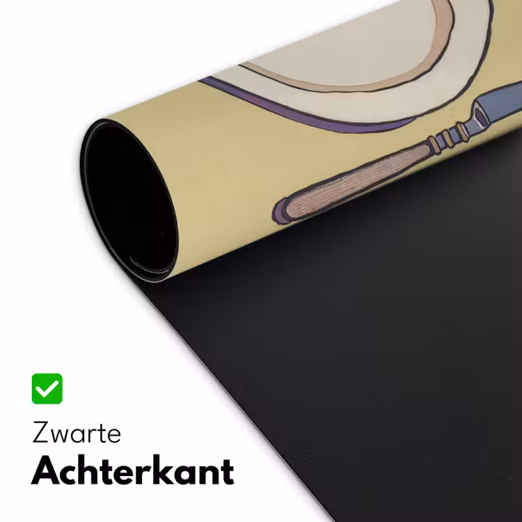 Bureau onderlegger - Illustratie - Bord - Bestek - Beige — 4