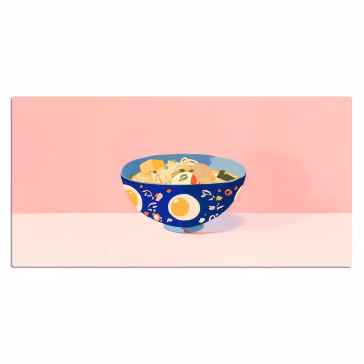 Bureau onderlegger - Noodles - Kom - Blauw - Illustratie — 1