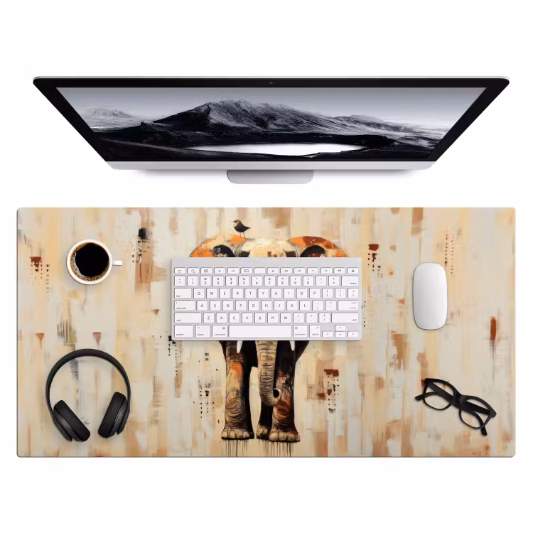 Bureau onderlegger - Olifant - Slurf - Mozaïek - Abstract — 3