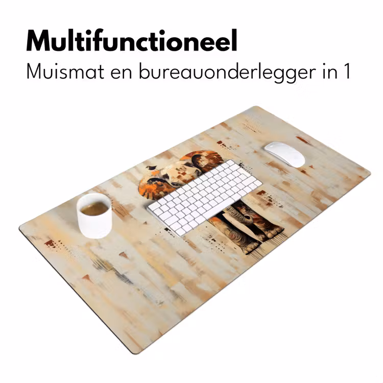Bureau onderlegger - Olifant - Slurf - Mozaïek - Abstract — 6