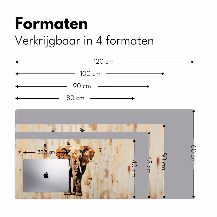 Bureau onderlegger - Olifant - Slurf - Mozaïek - Abstract — 7