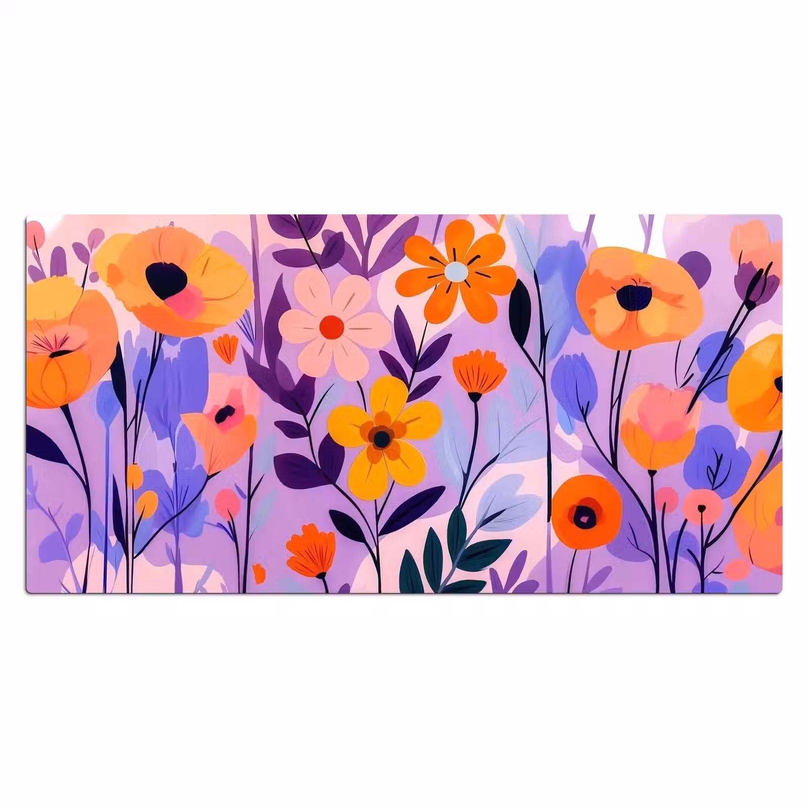 Bureau onderlegger - Bloemen - Kleurrijk - Bladeren — 1