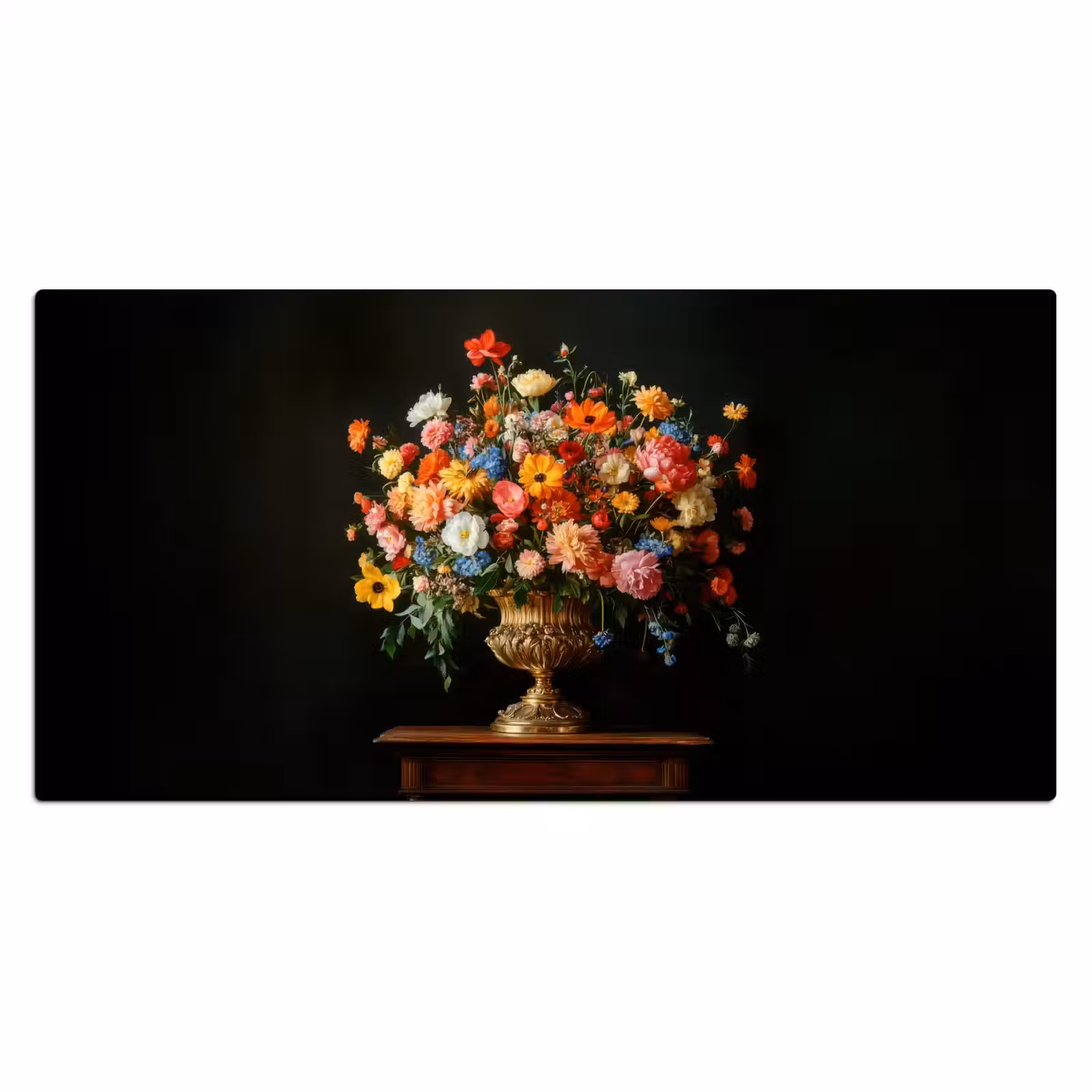 Bureau onderlegger - Goud - Bloemen - Kleuren - Vaas — 1