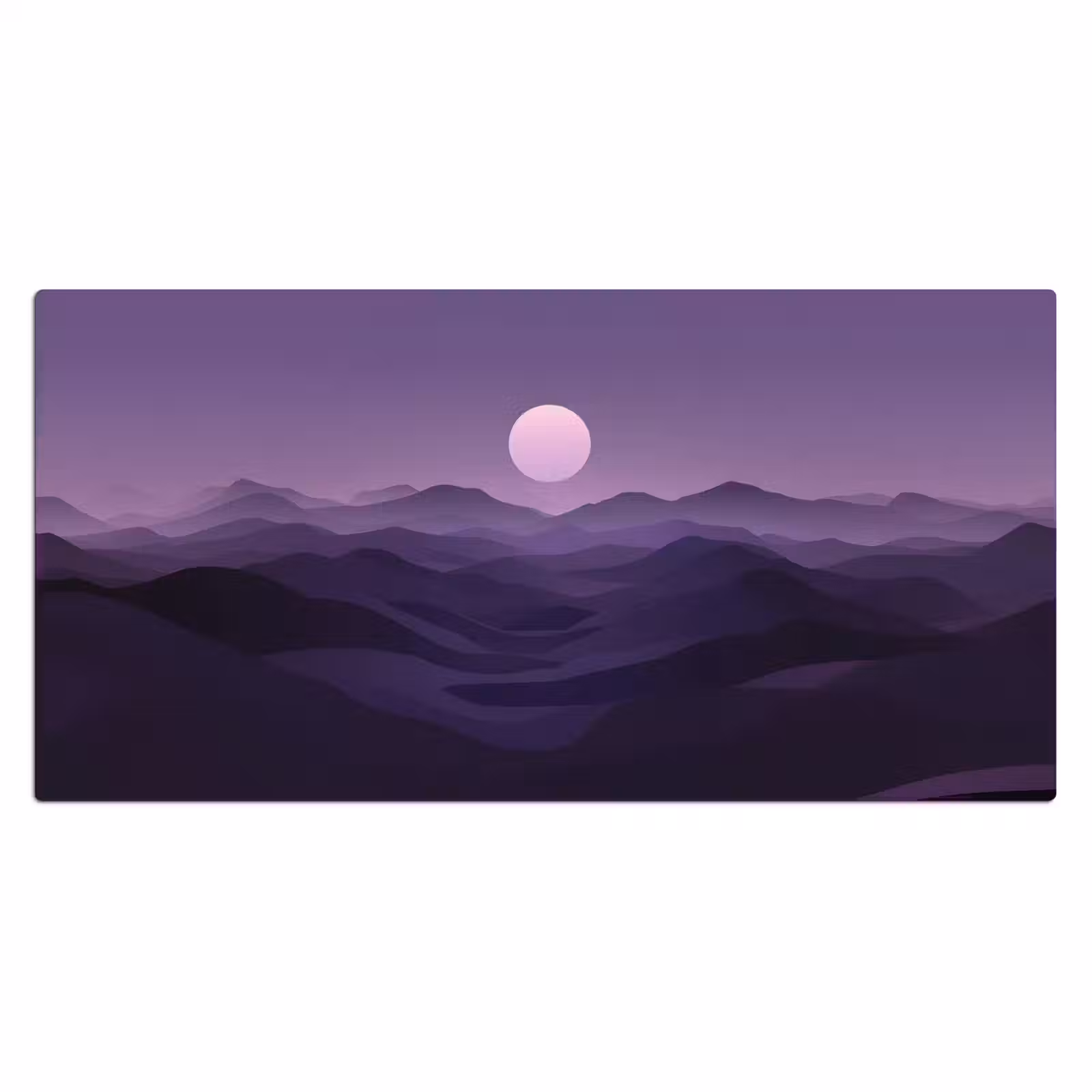 Bureau onderlegger - Heuvels - Paars - Mist - Zon — 1