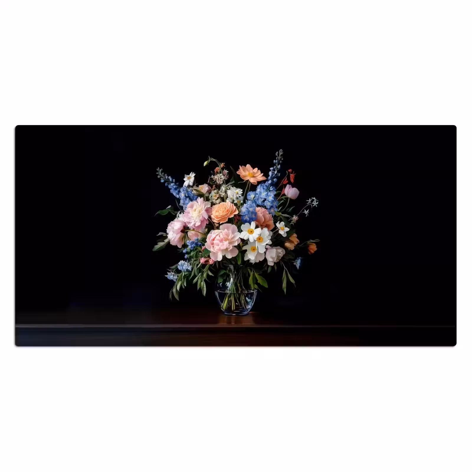 Bureau onderlegger - Pastel - Bloemen - Glazen - Vaas — 1