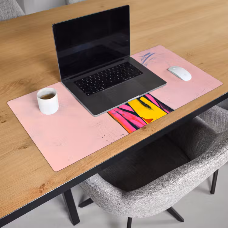Bureau onderlegger - Abstract - Konijn - Sjaal - Geel — 2
