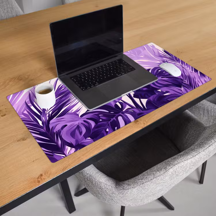 Bureau onderlegger - Bladeren - Paars - Tropisch - Abstract — 2