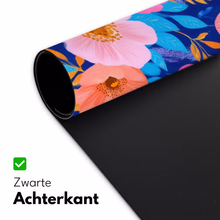 Bureau onderlegger - Bloemen - Blauw - Roze — 4
