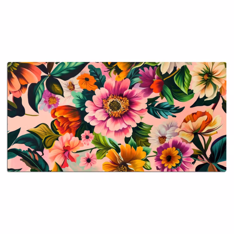 Bureau onderlegger - Bloemen - Kleurrijk - Roze — 1