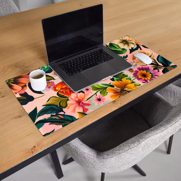 Bureau onderlegger - Bloemen - Kleurrijk - Roze — 2