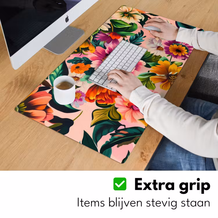 Bureau onderlegger - Bloemen - Kleurrijk - Roze — 5