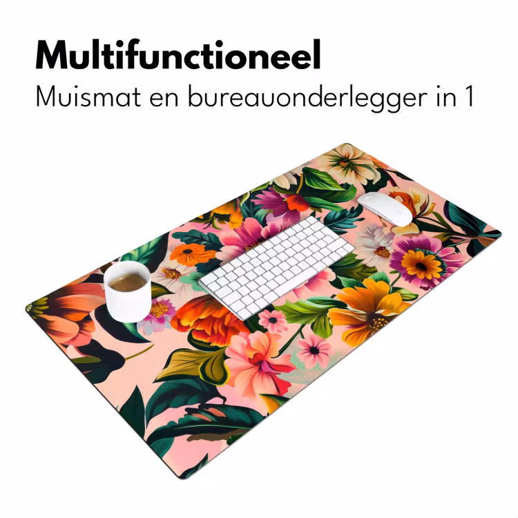 Bureau onderlegger - Bloemen - Kleurrijk - Roze — 6
