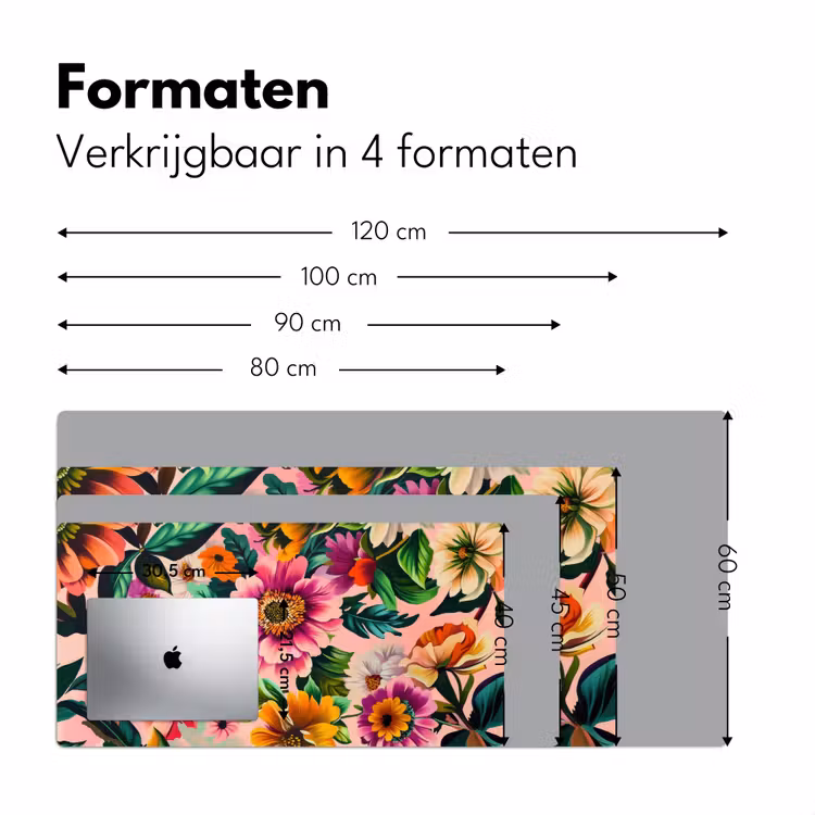 Bureau onderlegger - Bloemen - Kleurrijk - Roze — 7