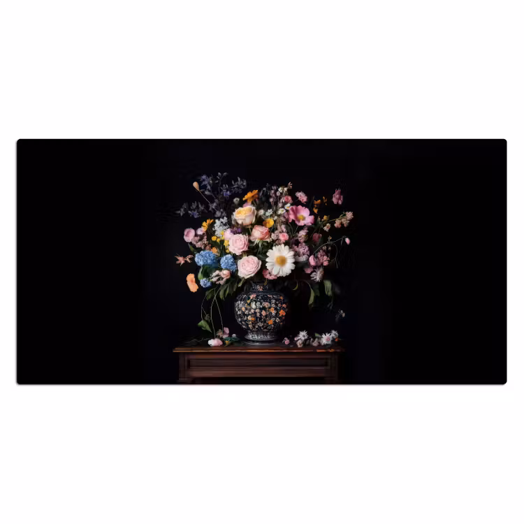 Bureau onderlegger - Bloemenvaas - Hout - Bloemen - Boeket — 1