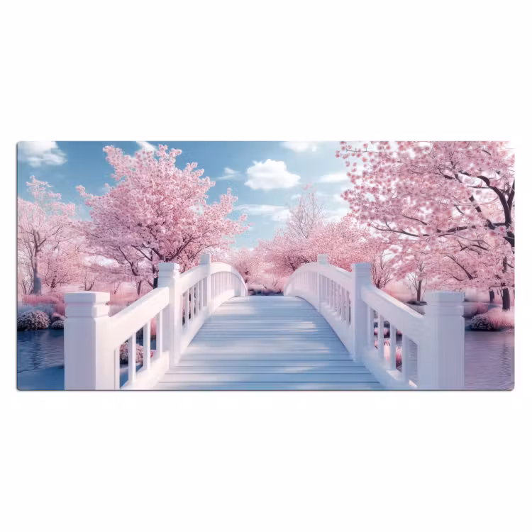 Bureau onderlegger - Brug - Kersenbomen - Wit — 1
